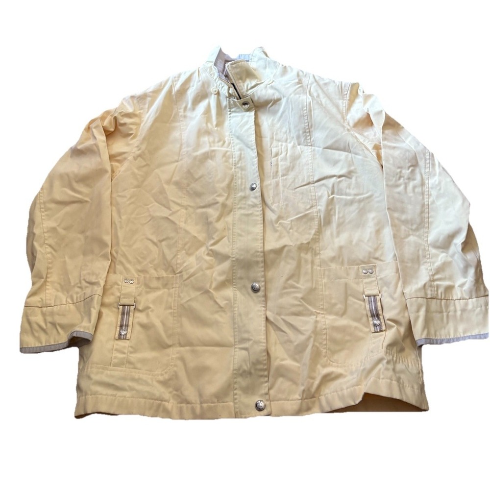 Mackintosh New England Women's Pale Yellow Jacket Size L Vintage Full Zip Chore